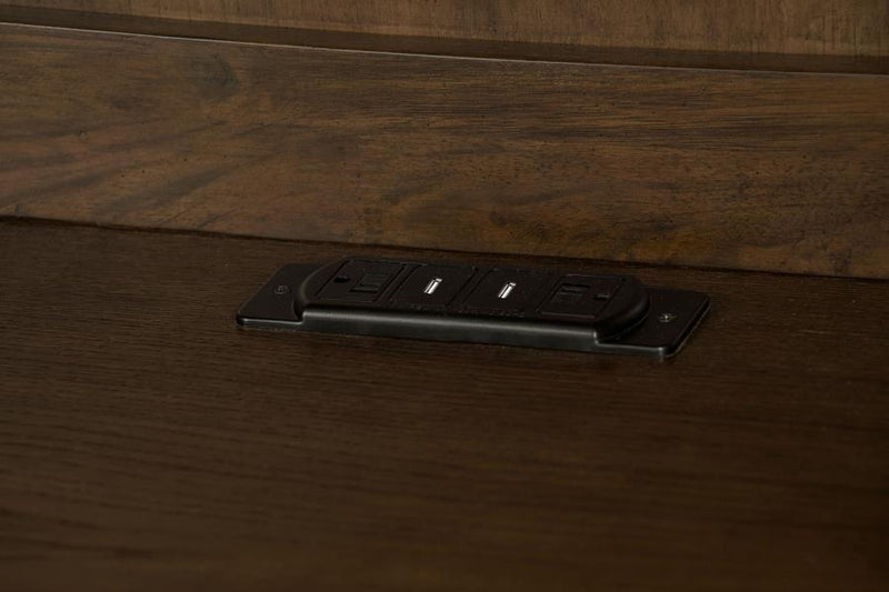 Hartshill - 2-Door Hutch With Shelves - Burnished Oak