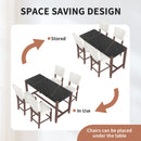 5 Piece Counter Height Dining Set, Bar Table With 4 Upholstered Chairs