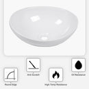 Oval Vessel Bathroom Sink - White