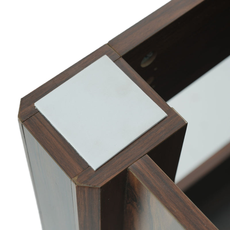 36" Modern Bathroom Vanity With Rectangle Ceramic Sink, Bathroom Cabinet And 45 Degrees Free Handle Design Soft Closing Doors, 1 Open Shelf At The Bottom - Dark Brown