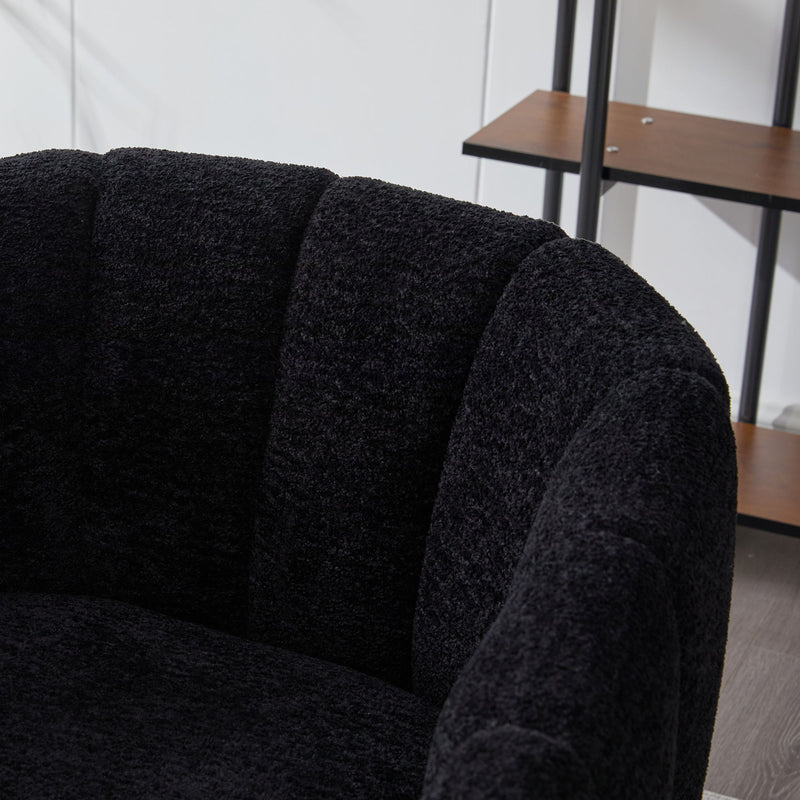 Vanity Barrel Accent Lounge Chair - Black