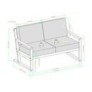 Contemporary Solid Wood Slat Back Patio Loveseat - Brown