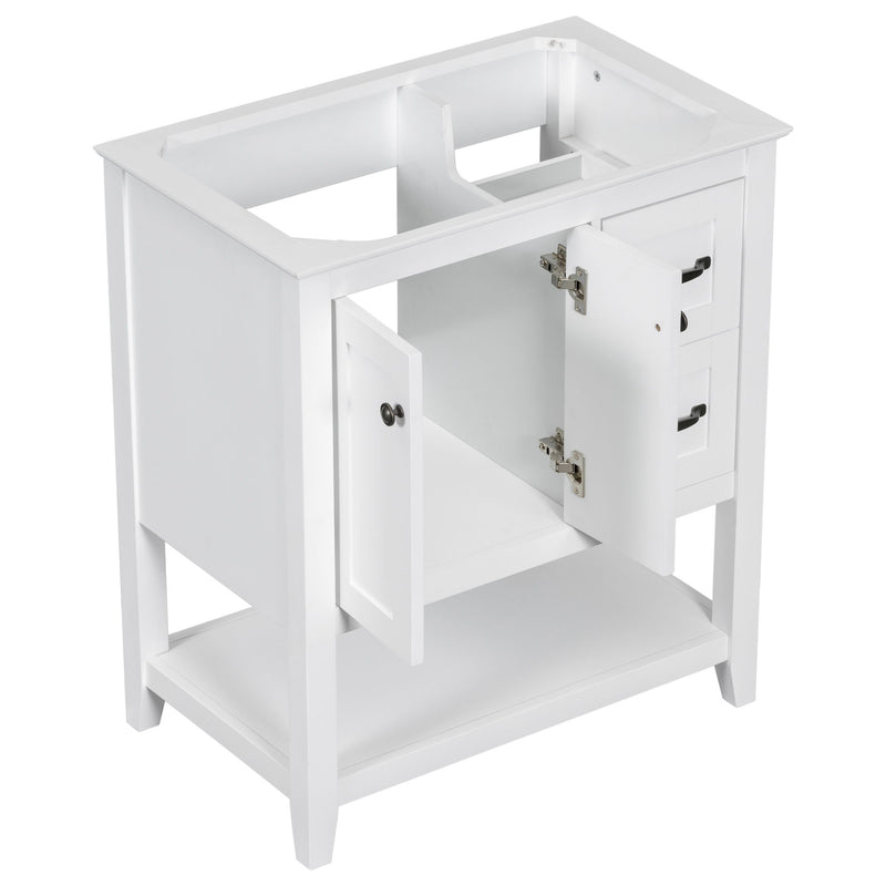 Bathroom Vanity Without Sink Top, Cabinet Base Only, Vanity With Multi-Functional Drawer - White