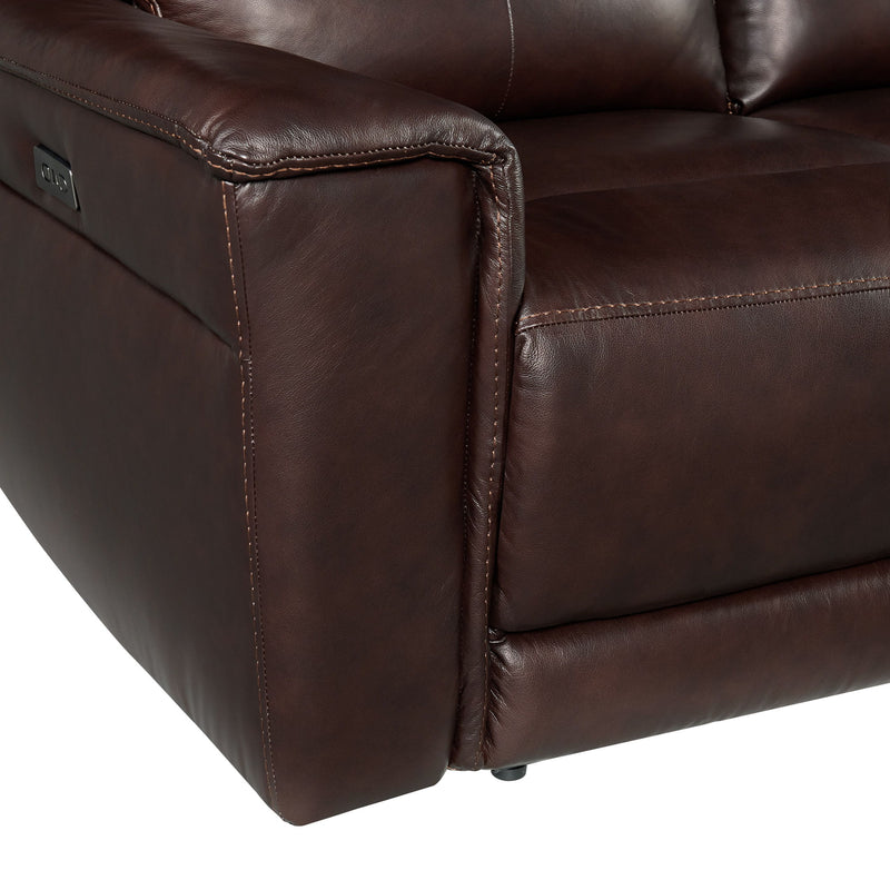 Pantera - Power Motion Loveseat With Console - Palais Dark Brown