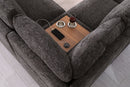 Celine - Chenille Fabric Corner Sectional Sofa With Right Facing Chaise, Cupholders, And Charging Ports - Gray