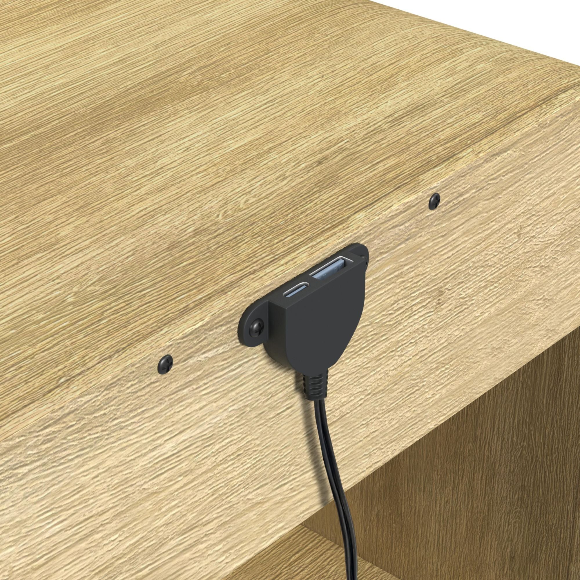 Ridgemont - End Table With USB - Natural