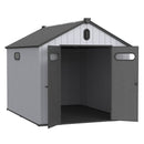Resin Plastic Storage Shed For Backyard Garden With Spire Tool Storage
