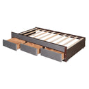 Full Size Upholstered  Canopy Bed with Trundle and 3 Drawers, Gray