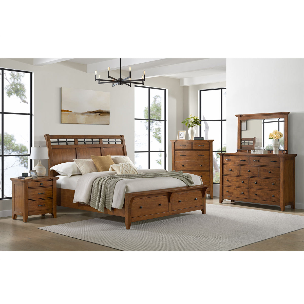 Gage 3-Drawer Nightstand With USB And Power in Chestnut by Elements International, view 9