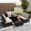 Cushion Covers For 7 Piece Wicker Sectional Sofa, 14 Pack Seat And Back Slipcovers With Zipper