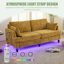 Chenille 2 Seater Sofa With LED Light, USB Charging Port, And Storage Bag