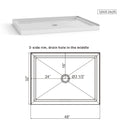 Shower Base Anti Slip Center Drain Single Threshold 32" X 48" - White