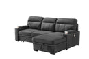 Kaden - Sleeper Sectional Sofa Chaise With Storage Arms And Cupholder