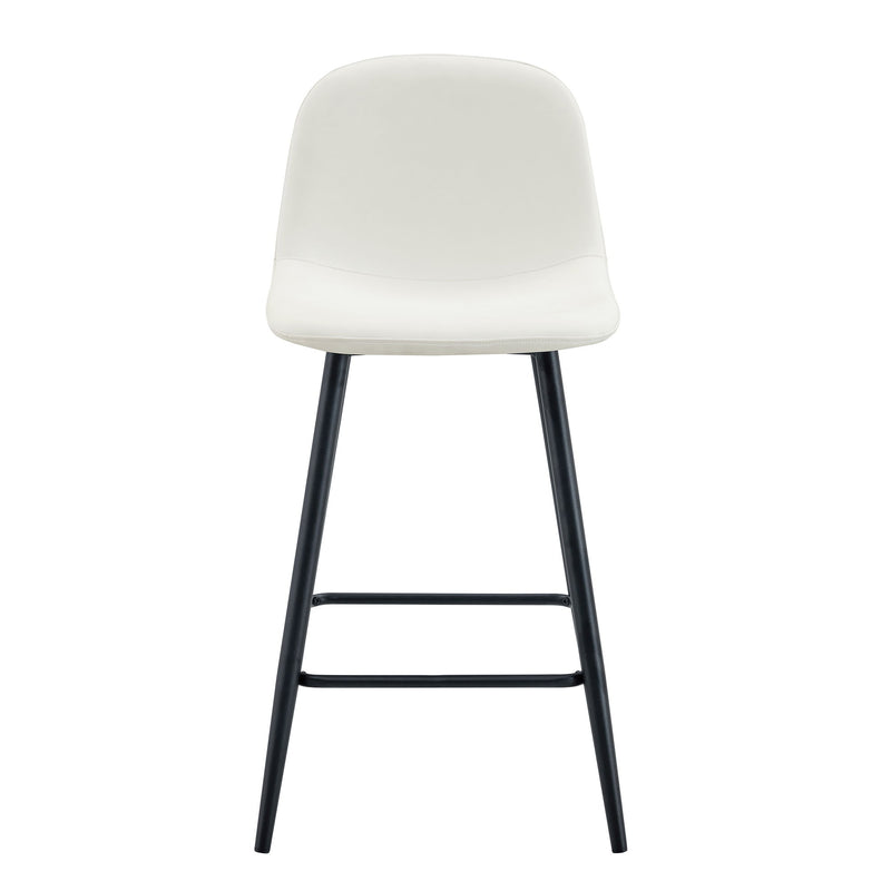 Modern Black Pu Bar Chair Rounded Backrest (Set of 2)