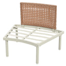 6 Piece Patio Set, Half Moon Outdoor Sectional Sofa With 2 High Low Coffee Tables, 4 Pillows & Cushions