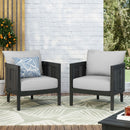 Outdoor Acacia Wood Club Chairs With Cushions