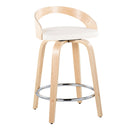 Grotto - Contemporary Fixed Height Counter Stool & Swivel, Round Footrest (Set of 2)