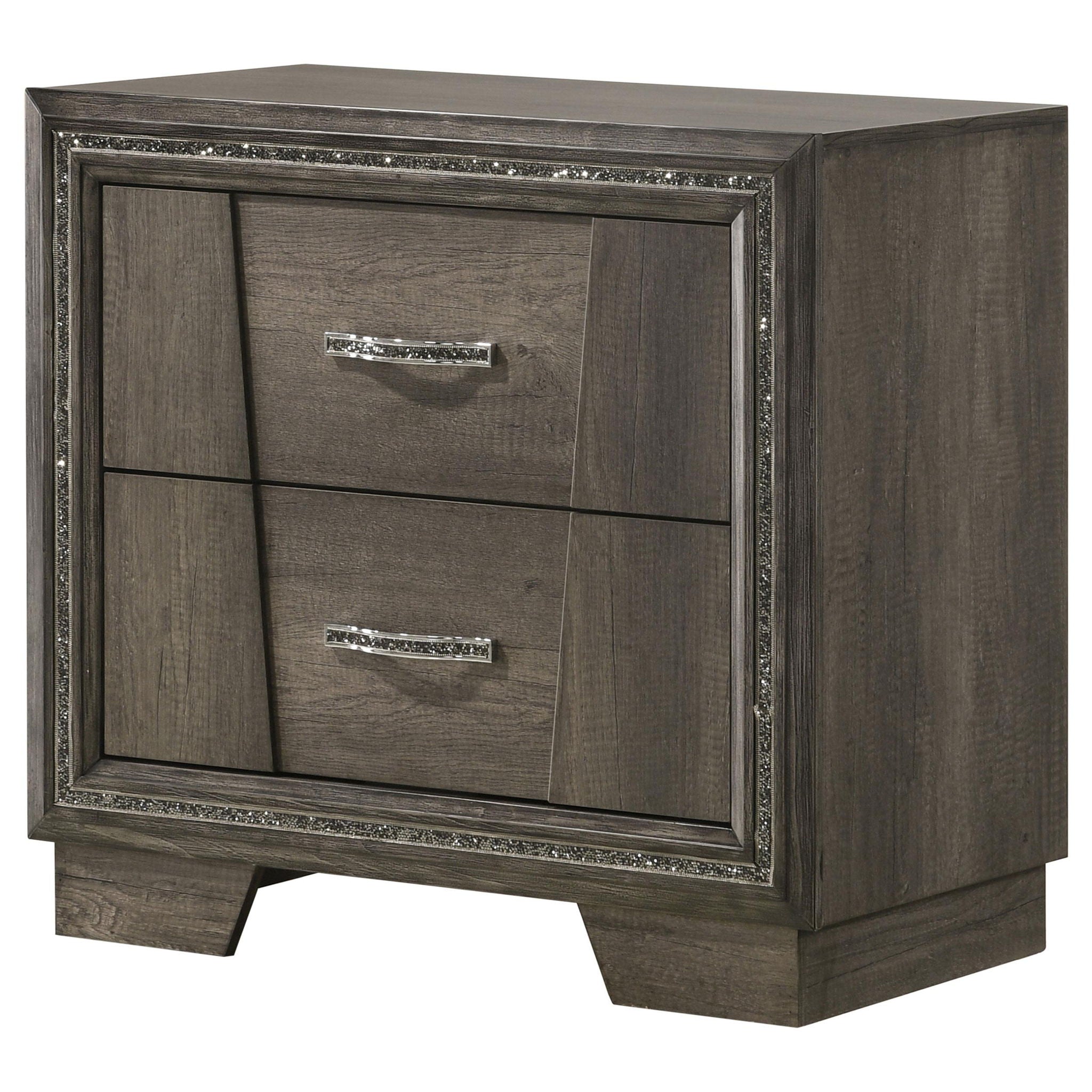 Janine 2-drawer Nightstand Bedside Table Grey
