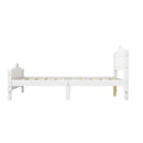 Traditional Concise Style Solid Wood Platform Bed, No Need Box Spring, White Queen