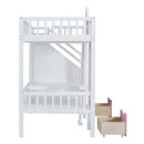 Twin Over Twin Bunk Bed With Changeable Table, Bunk Bed Turn Into Upper Bed And Down Desk