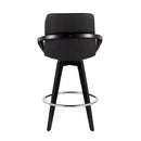 Cosmo - Contemporary Fixed Height Counter Stool With Swivel And Round Footrest (Set of 2)