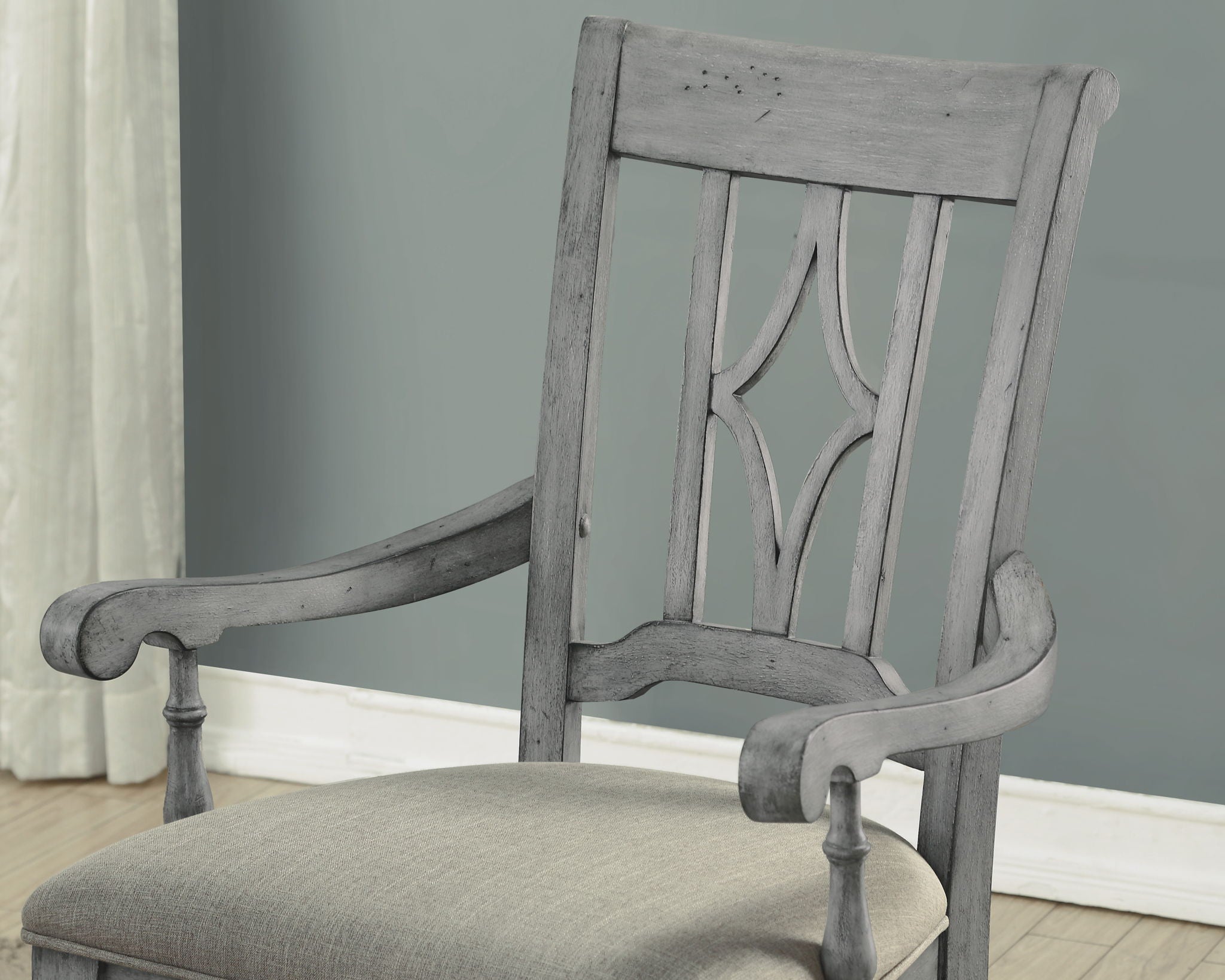 Plymouth - Upholstered Arm Dining Chair (Set of 2) - Gray
