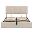 Elegant Upholstered Platform Bed With Hydraulic Storage System