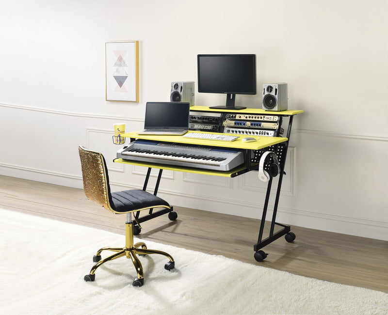 Suitor - Music Recording Studio Desk - Black / Yellow