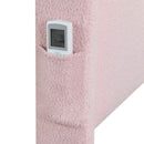 Twin Size Upholstered Bed Frame With Trundle Bed, Teddy Fabric, USB Functionality, And A Pocket Design On The Side Of The Headboard For Storing Small Items - Baby Pink