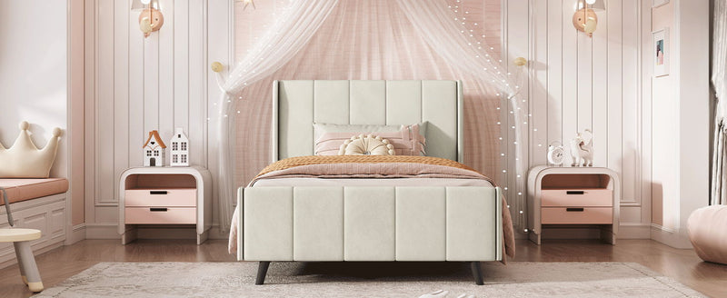 Upholstered Platform Bed Velvet