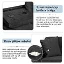 Modern Sectional Sofa With Storage Ottoman, L - Shape Couch With 2 Pillows And Cup Holders