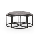 Icebergs - 3 Piece Coffee Table Set With Wood Top And Iron Base - Black / Gray