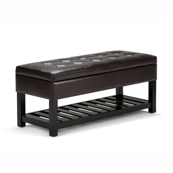 Cosmopolitan - Storage Ottoman Bench With Open Bottom - Tanners Brown