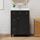 Transitional Style Bathroom Vanity Cabinet With Ceramic Sink