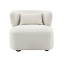 Darius - Boucle Accent Chair With Toss Pillow - Beige