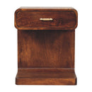 T Bar Rounded Bedside Table - Dark Brown