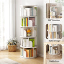 5 Tier Rotating Bookshelf, 360° Spinning Design, Space Saving Storage, For Home And Office - White
