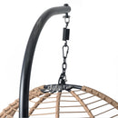 Sora - Outdoor Patio Wicker Hanging Chair With Stand - Beige / Brown