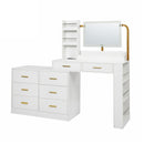 Modern 8 Drawer Dresser For Bedroom Ample Storage Wide Chest Of Drawers, Sturdy & Safe - White