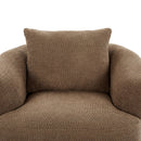 360° Swivel Barrel Sofa Chair With Throw Pillow, Chenille Upholstered Accent Chair