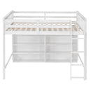 Loft Bed With 8 Open Storage Shelves And Built In Ladder