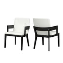 Modern Glossy Dining Chairs (Set of 2), Elegant Upholstery And Ergonomic Design - Black White