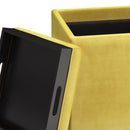 Rockwood - Upholstered Cube Storage Ottoman With Tray