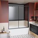 Sliding Shower Door For Bathtub - Matt Black