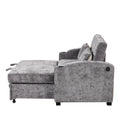 Pull Out Loveseat Sofa With Adjsutable Backrest, 2 Pillows, Cup Holders, USB Ports For Living Room