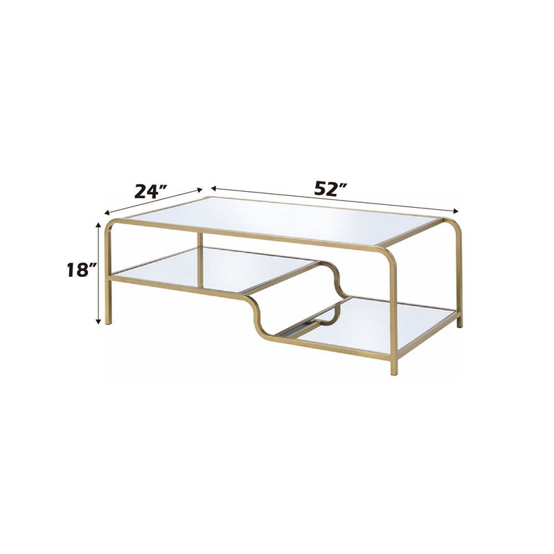 Astrid - Coffee Table - Gold & Mirror