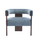 Modern Upholstered Accent Arm Chair With Barrel Back Design