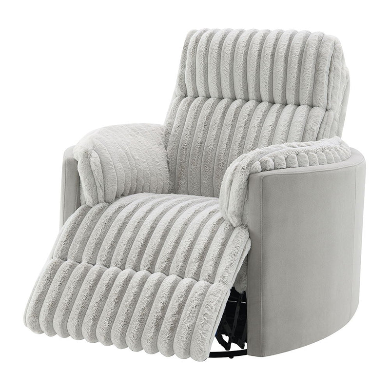 Emee - Glider Recliner With Swivel - Gray Corduroy