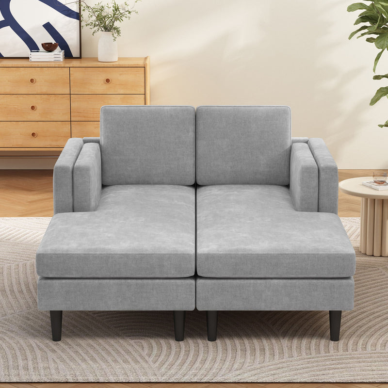 Modern Chaise Lounge With Dual Layer Armrests