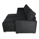 Convertible Sectional Sofa With Storage Chaise Lounges And USB Ports